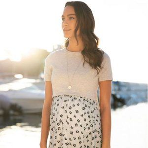 Black and Animal Print Maternity & Nursing Dress